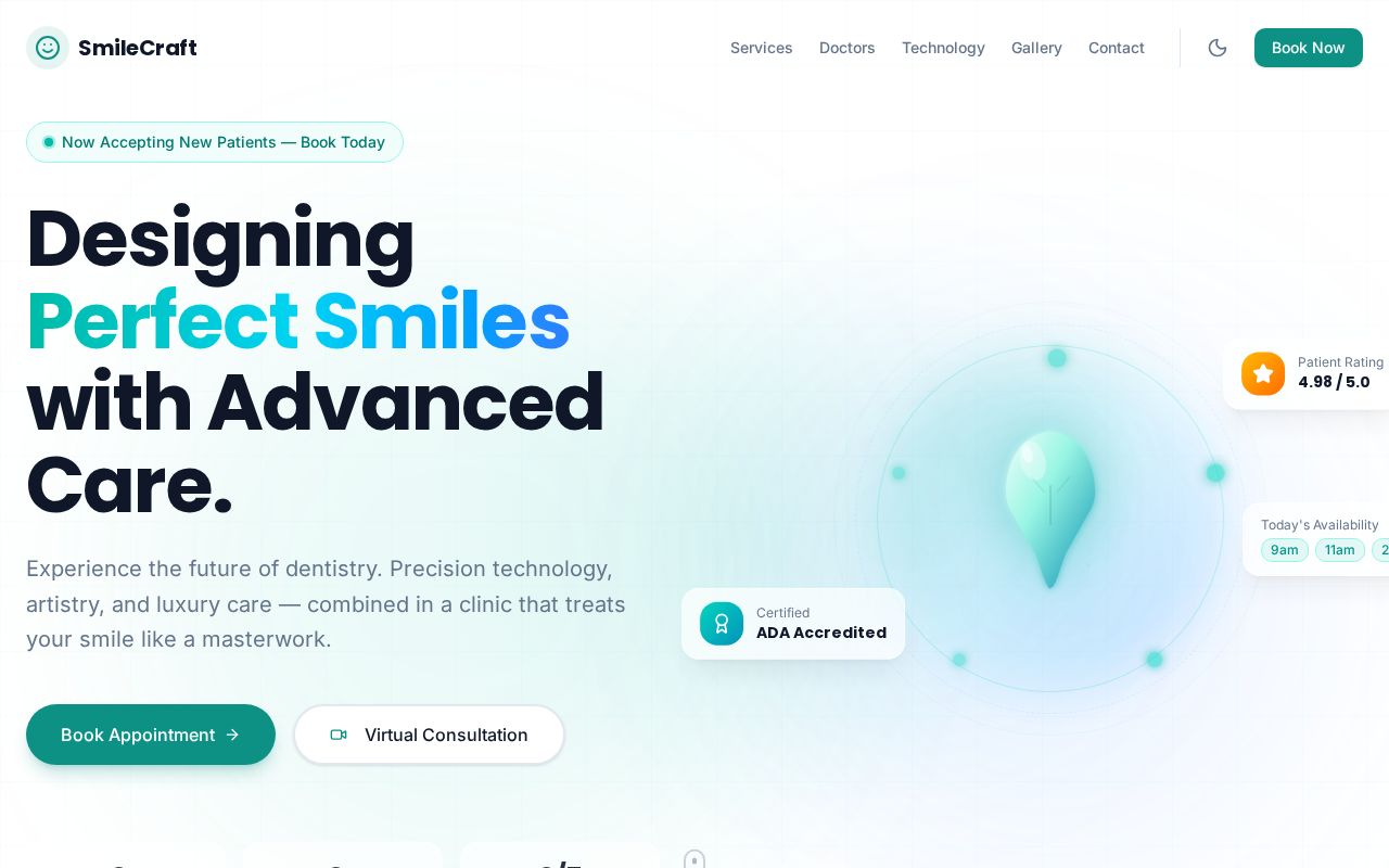 Dental Clinic Demo website design by Sam Web Studio